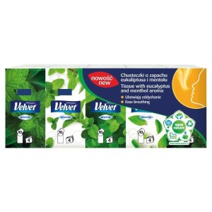 CHUSTECZKI HIGIENICZNE VELVET 10X9 MIĘTA 4WARS